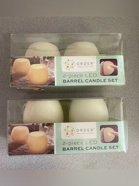 LED barrel candle set new pack of two